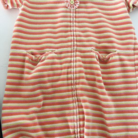 VTG Gymboree Terry Cloth Swim Cover Up Girls 12 Striped Full Zip Hooded Bathing - Picture 2 of 10